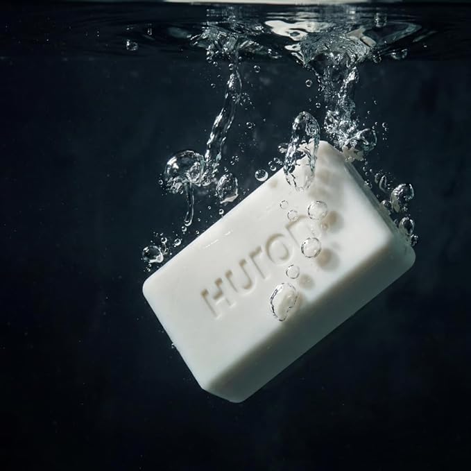 Huron Bar Soap for Men and Women, Hydrating Cleansing Bars with Sandalwood + Amber Scent, Moisturizing Shower Soap, Phthalate-Free, Non-Toxic Clean Ingredients for Daily Body Care, 5 oz (Pack of 3)