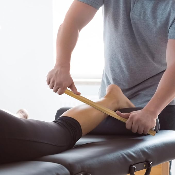 Healifty Bamboo Massage Stick 16.53 Inch Muscle Massaging Tool for Back and Body Pain Relief Manual Body Massager for Home Wellness and Relaxation