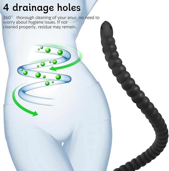 Shower Douche Shower Enema Shower Cleaner Enema Douche System - 4 Holes Water Spray Comfortable Silicone Nozzles Enema Attachment, Reusable Shower Enema Head(50cm)