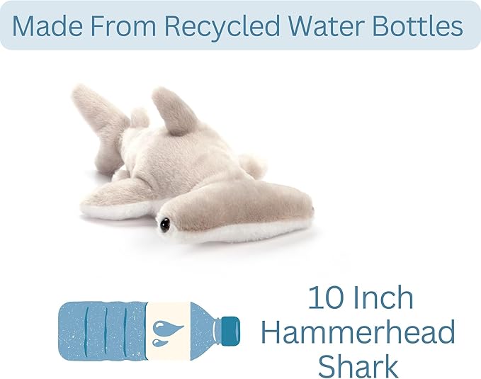 The Petting Zoo Hammerhead Shark Stuffed Animal Plushie, Gifts for Kids, Scoopz Animals, Shark Plush Toy, 10 inches