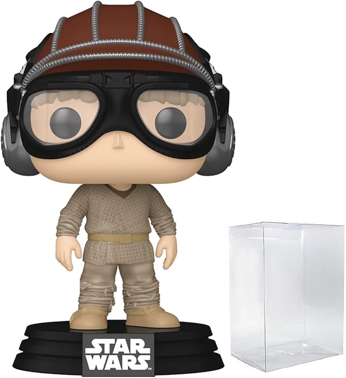 POP Star Wars: The Phantom Menace 25th Anniversary - Anakin Skywalker (Pod Racer Helmet) Funko Vinyl Figure (Bundled with Compatible Box Protector Case), Multicolored, 3.75 inches, STL296196