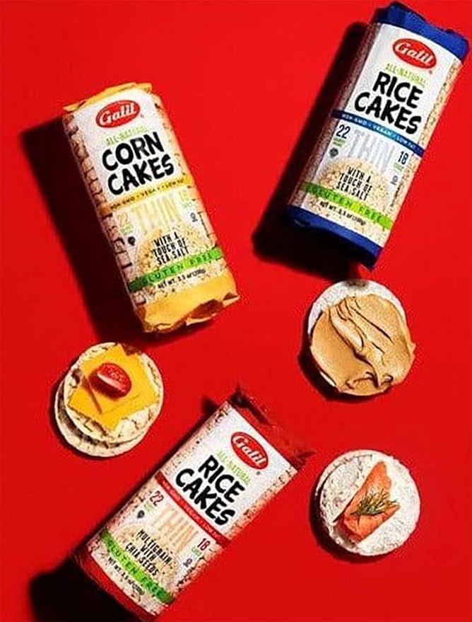 Galil Thin Rice Cakes No Salt | All Natural, Non-GMO, Vegan, Kosher, Gluten-Free Rice Cakes 3.5 Ounce (Pack of 3)