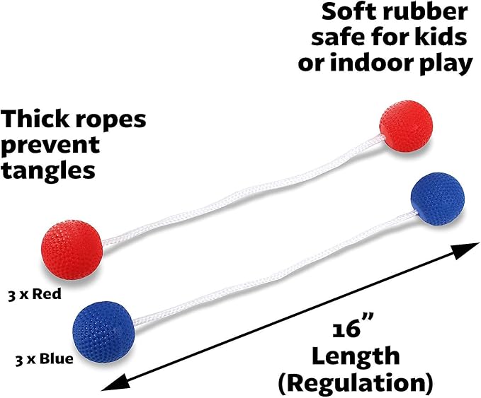 GoSports Ladder Toss Indoor & Outdoor Game Set with 6 Soft Rubber Bolo Balls and Travel Carrying Case - Choose Pro or Classic