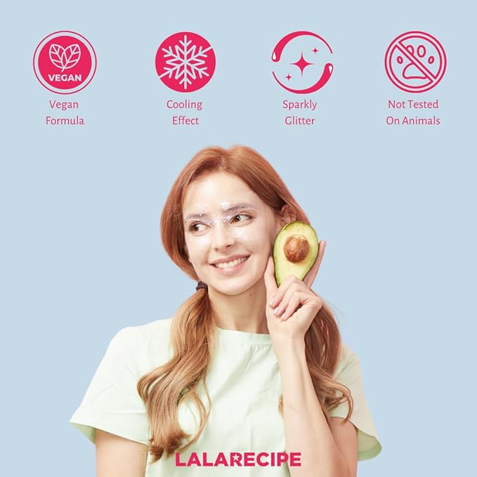 LALARECIPE Heart Goggle Moisture Eye Mask – Hydrating & Cooling Hydrogel Patches with 8-Hyaluronic Acid, Avocado & Collagen – Korean Skincare for Dry & Sensitive Skin (Pack of 10)