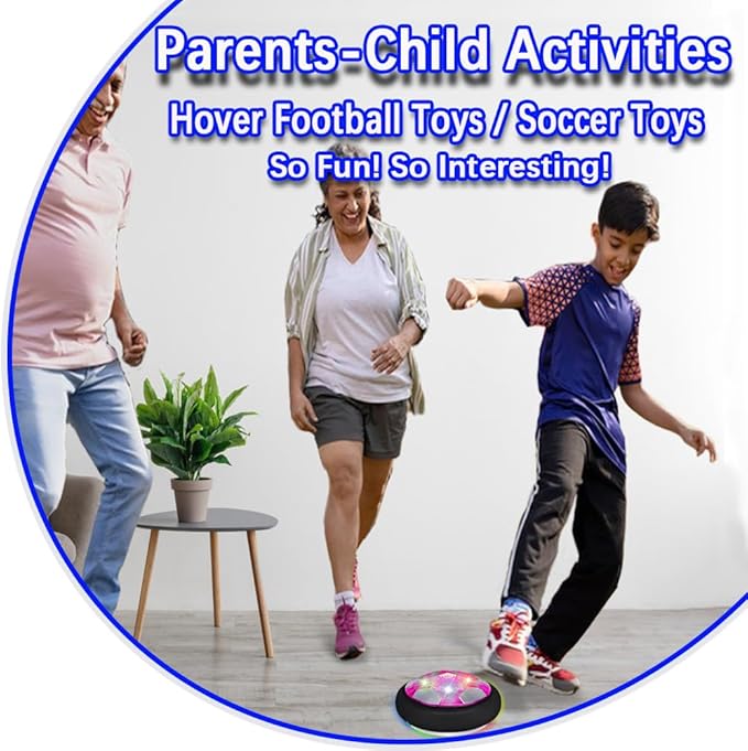 VNVDFLM Hover Soccer Ball Toys for Boys, LED Light Soccer Balls with Soft Foam Bumpers, Indoor Outdoor Air Floating Hover Ball Football Game Kids Gifts Toys for Age 3-12 Year Old Boys Girls(Purple