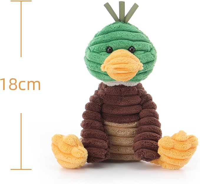 Apricot Lamb Corduroy Mallard Stuffed Animals for Kids, Soft Cute Plush Toys for Baby Girl and Boy, 7 Inches