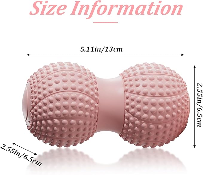 Peanut Massage Ball for Deep Tissue, Trigger Point Therapy, Myofascial Release – Double Lacrosse Foam Roller for Back, Neck, Foot, Muscle Relief, Yoga & Physical Recovery (Grey)