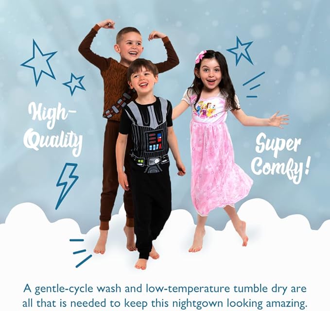 Disney Girls' Princess Dress Nightgown, Fantasy Gown, Soft & Cute Pajamas for Kids
