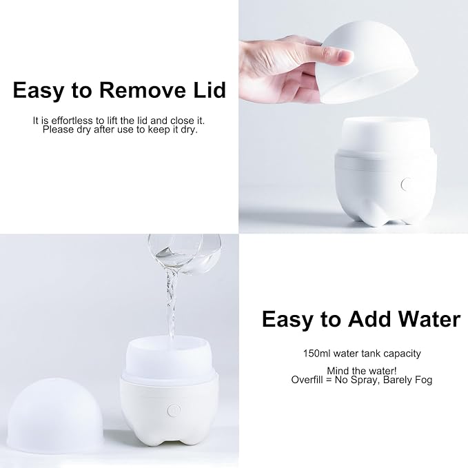 Marchred 150ML Cordless Essential Oil Diffuser, Rechargeable Battery Powered Diffuser, Small Portable Aromatherapy, 6 Hours Works with 7 LED Color Changing Lights