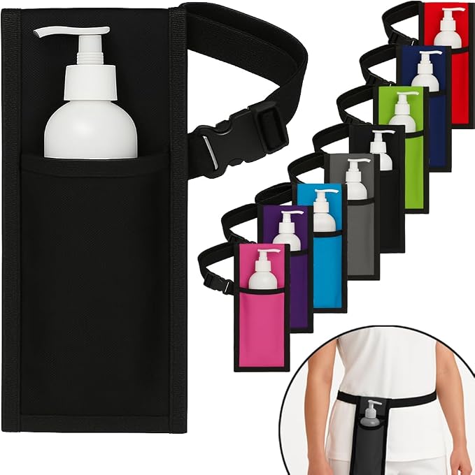 Royal Massage Oil Bottle Holster with Adjustable Strap – Hands-Free Waist or Shoulder Pouch for Therapists – Fits Most Pump Bottles – 8 Color Options - Bottle Not Included (Black)