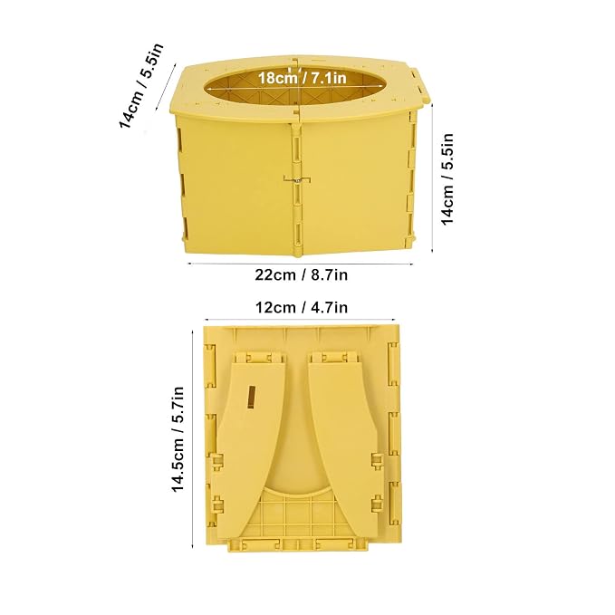 Yinhing Toddler Potty Foldable PP Portable Toilet for Camping Travel Road Trips Distance Driving Lightweight Compact Easy to Safe Design for Kids (Yellow)