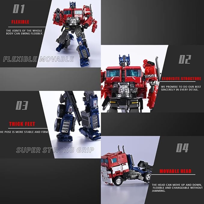 Deformation Action Figure Toy, Portable Car Model Alloy Deformed Robot Toy Gift for Kids Boys and Girls (Red 7.08 inches)