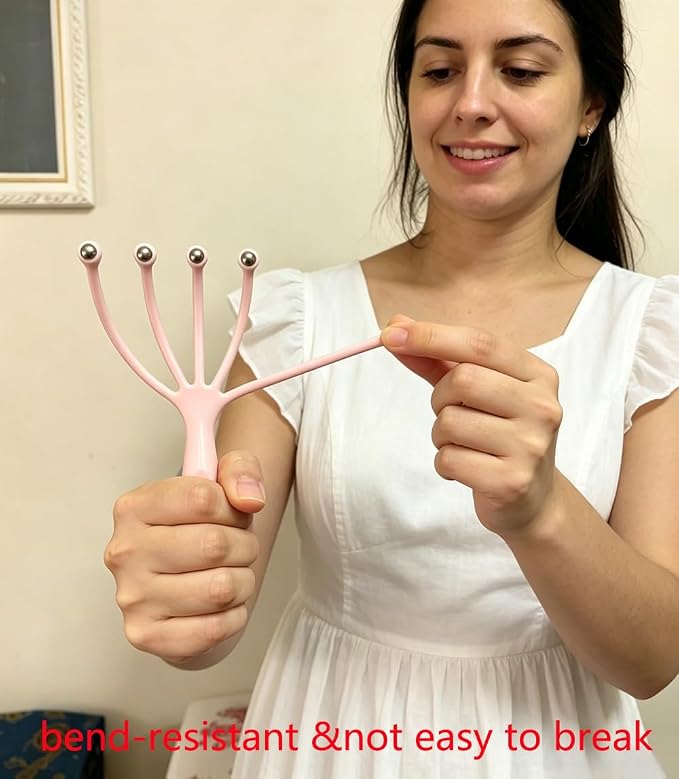 Ryoma Scalp Massager, Protable Hand Held SPA Head Massager for Deep Relaxation & Stress Reduction in The Office Home SPA Father's Day and Mother's Day Gifts Pink+Blue(2-Pack)