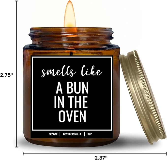 You Nique Designs Pregnancy Announcement Candle for Grandparents Dad Family Uncle Aunt, 9 Oz, Pregnancy Reveal to Parents, White All Natural Soy Vegan Aromatherapy Candles (Lavender & Vanilla A)