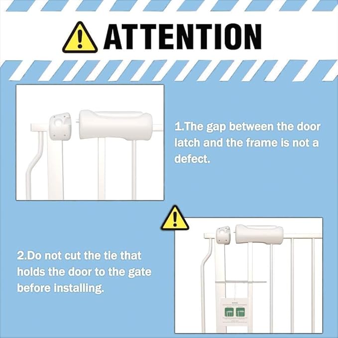 ALLAIBB Extra Wide Pressure Mount Baby Gate Auto Close White Metal Child Dog Pet Safety Gates with Walk Through for Stairs,Doorways,Kitchen and Living Room (62.20-71.26"/158-181cm)