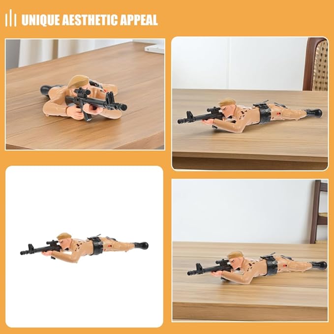 2pcs Electric Crawling Soldier Figurines for Kids Interactive Army Action Figures Toys for Boys Early Learning Crawling Plaything Crawler Soldier