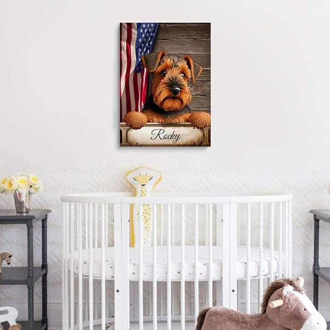 Custom Wooden Jigsaw Puzzles with Your Dog's Name on Welsh Terrier Art Print - 300 500 1000PCS Puzzles Game and Home Wall Decor