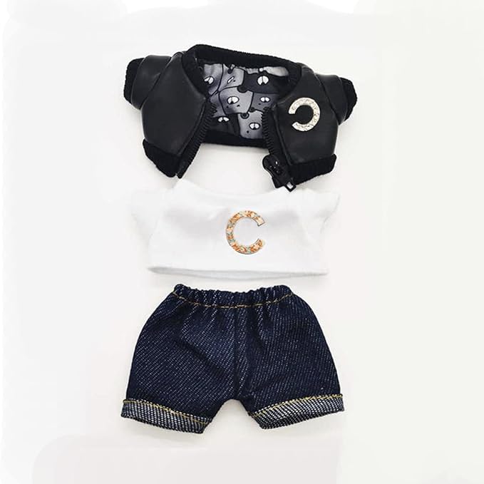for Labubu Clothes/for Labubu Outfits,Clothes Set for 17cm Lububu Doll,3 Piece Set Hat Clothing for LA BUBU, Boys and Girls Stylish Adorable Dolls Clothes Accessories (No Doll) (020)