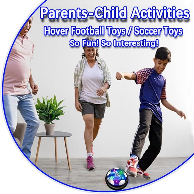 VNVDFLM Hover Soccer Ball Toys for Boys Girls,Rechargeable Floating Soccer Ball with Led Lights and Foam Cushion,Indoor Air Football Game Perfect Birthday for Kids Age 3-9 (Black 2)
