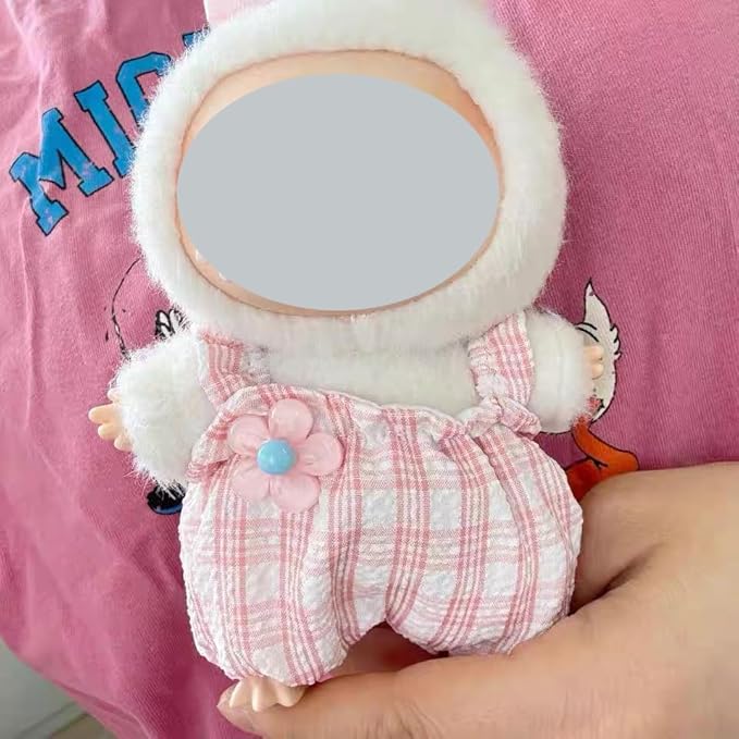 Cute Pink Clothes Outfits for Doll (NO Doll Included) ,15/17cm Doll's Clothes with Pink Bow Accessories