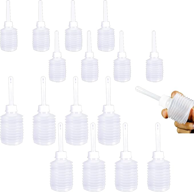 16Pcs Douche Bottles, 50ml/180ml Safe Disposable Vaginal Douche Anal Applicator Eco-Friendly Flexible Butt Cleaner