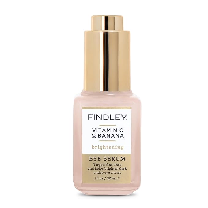 Findley Vitamin C & Banana Brightening Eye Serum – Targets Fine Lines & Dark Circles, Hydrating & Nourishing Formula, Anti-Aging (1 Fl Oz)