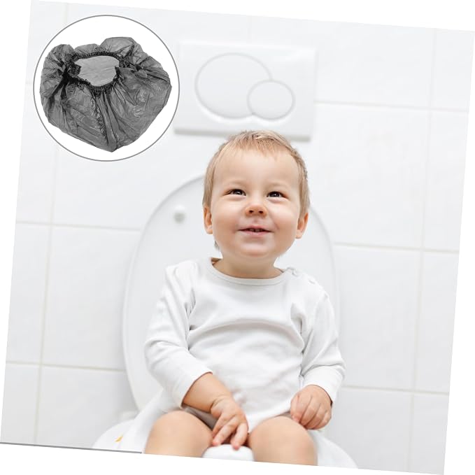 Elastic Potty Liners 100 Pack Disposable Baby Toilet Trash Bags for Travel Portable Plastic Potty Chair Liners Bathroom Training