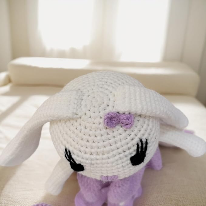 Bunny Rabbit Stuffed Animal, Baby Doll with Rattle, Lop Eared Rabbit Stuffed Doll for Toddlers Girl, Plushie Doll Kids Toys for Ages 1 Up(10.6 inches).