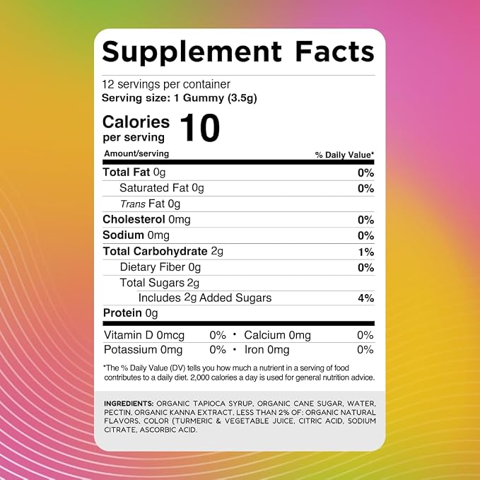 Youphoria Kanna Gummies, 600mg Vegan Botanical Supplement for Mood Support, 12 Count (Passionfruit & Guava)