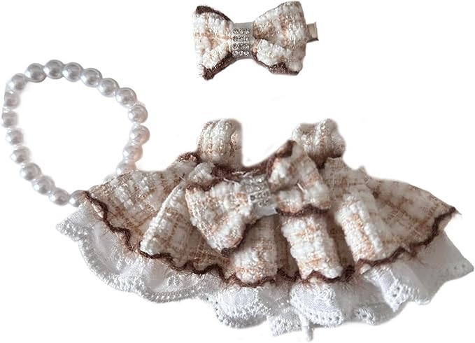 Doll Clothes for 17cm- Outfit 3pcs Set Doll Clothes Accessories - Headwear & Dresses Outfit Set,Luxury Cute Doll Clothing Set