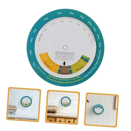 2pcs Bmi Body Index Wheel Wall Mounted Health Monitoring Tool for Weight and Height Measurement Compact Diet Tracking Calculator for Home and Gym Use