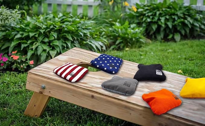Dual Sided Corn Hole Bags Professional Cornhole Bags Set of 8 Regulation Corn Hole Bean Bags Slick and Stick