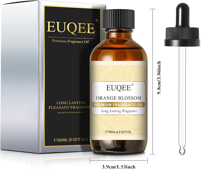 EUQEE Orange Blossom Fragrance Oil with Glass Dropper 2.02 Fl oz/60ml | Essential Oil for Diffuser, Soap Candle Making, Aromatherapy