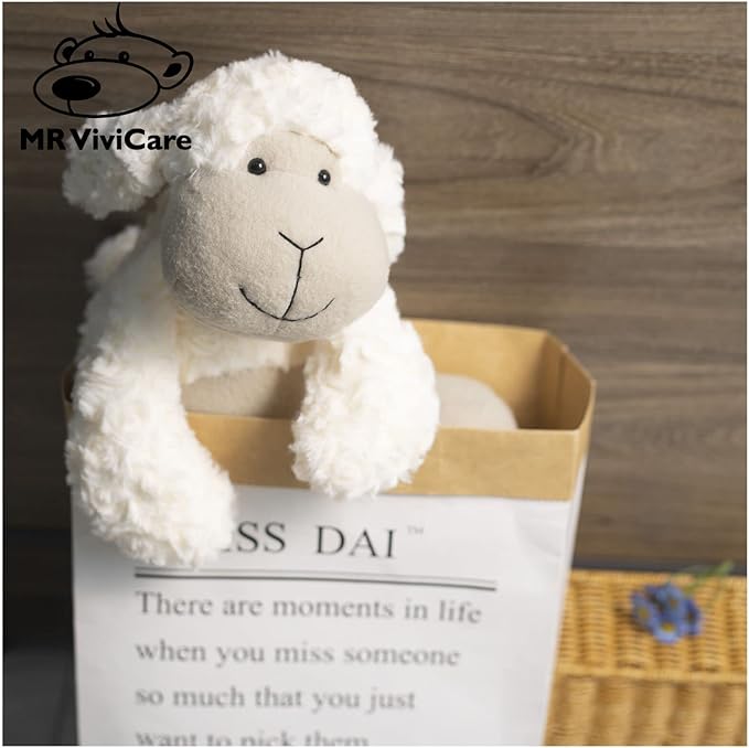 17" Cuddly White/Cream Huggable Sheep Stuffed Animals for Boys and Girls,Soft and Adorable Stuffed Lamb Plush Toys for Newborn Babies,Great Gifts on Birthday,Easter