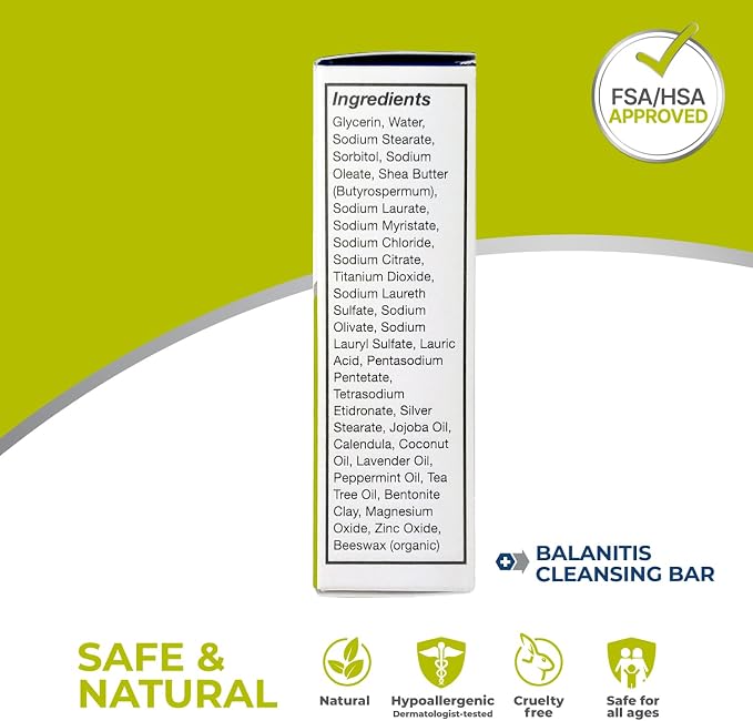 terrasil Balanitis Soap for Men, Care & Relief from Balanitis Symptoms: Itch, Redness. Natural, Dermatologist Tested & Hypoallergenic Approved (75gm)