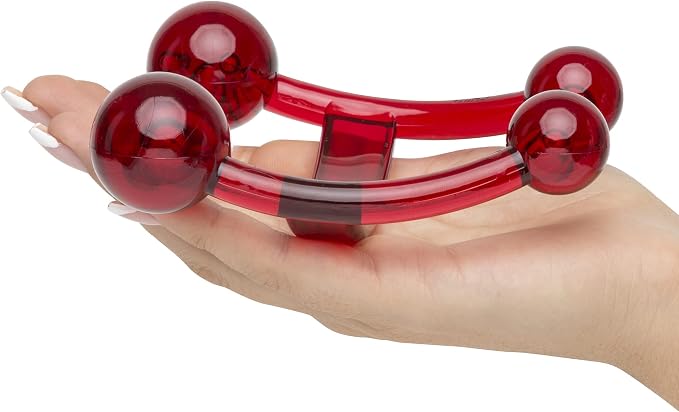 Lovehoney Cherry Flavored Massage Oil 1 fl oz & Red Handheld Body Massager Tool | Relaxation Massage Bundle