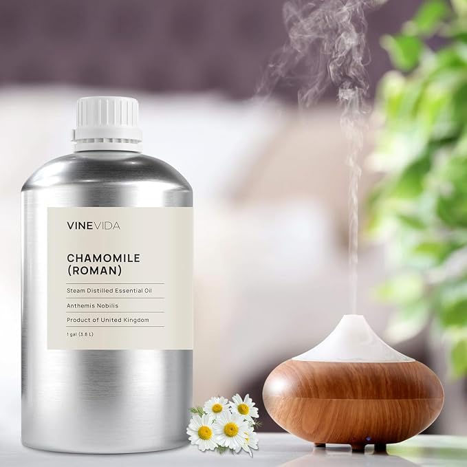 VINEVIDA Chamomile Roman Essential Oil - Gallon Chamomile Oil Undiluted - Bulk Gallon Essential Oil for Soap Making