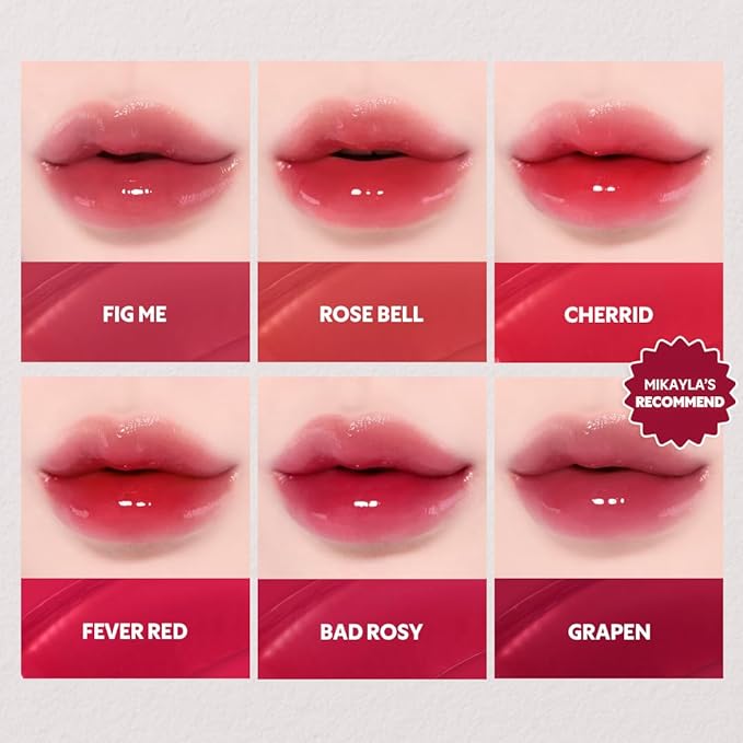 TIRTIR [*Mini Size Waterism Tinted Lip Gloss #21 Fig Me, 0.06 Fl Oz – Kiss Ready Lipgloss, 12H Long Lasting Non Sticky Natural Tinted Glow Korean Multiuse Cheek and Lip Tint for Women gift