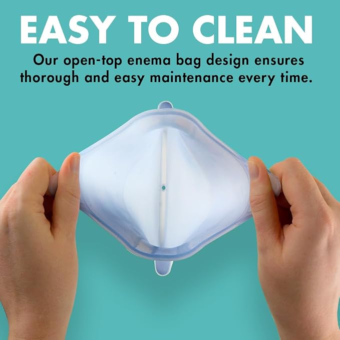 Enema Bag Kit 2 Quart - Silicone Coffee Enema & Colon Cleanse Home Kit | Medical Grade Silicone, BPA & Phthalate Free, 6 Nozzles, 6-Foot Tubing, Leak Resistant & Easy to Clean