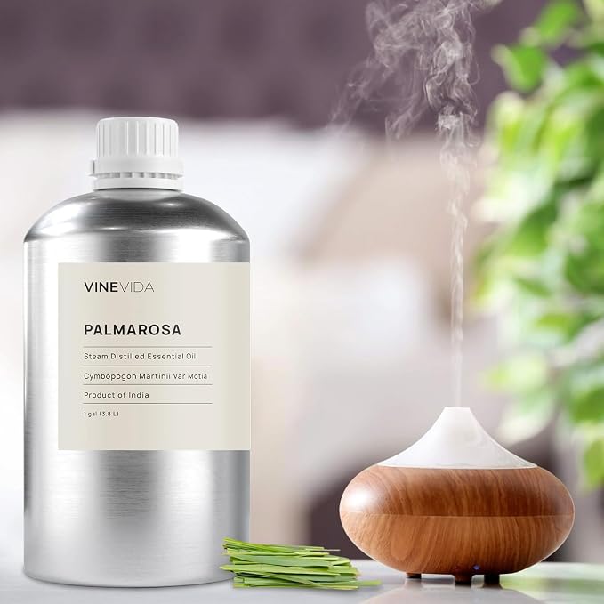 VINEVIDA Palmarosa Essential Oil - Gallon Palmarosa Oil Undiluted - Bulk Gallon Essential Oil for Soap Making