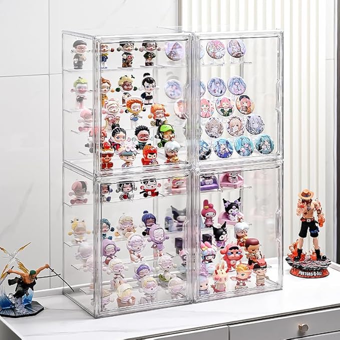Extra Large 5 Tiers Clear Display Case for Figures, Acrylic Storage Organizers Box with Magnetic Door, Acrylic Dustproof Showcase for Collectibles Action Figure