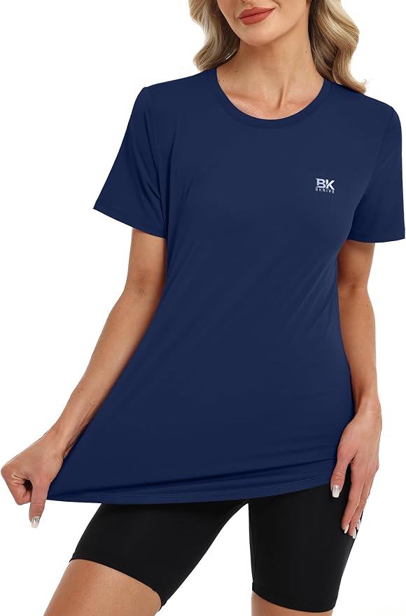BKRIVE Workout Tops for Women UPF 50+ Quick Dry Shirts (S-3XL) | Ideal for Hiking, Yoga, Running, Gym workouts, Pilstes, Tennis & Travel. Lightweight, Breathable & Moisture wicking