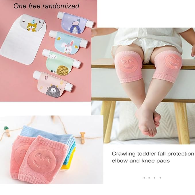 Baby Head Protector Backpack, Adjustable Baby Head Protection Backpack with Baby Knee Pads for Walking & Crawling, Soft, Breathable and Wearing Safety Baby Head Protector - Grey Elephant