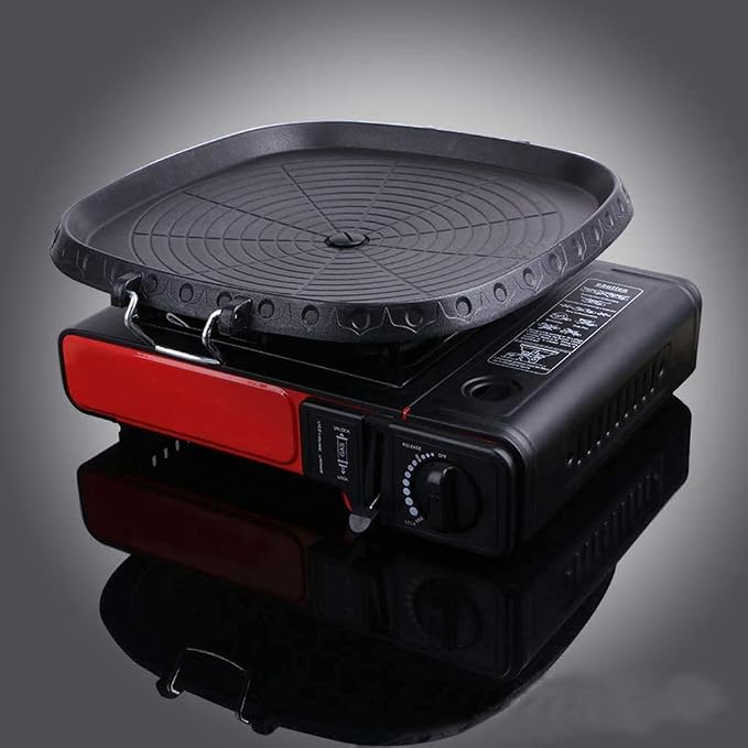 Korean Style Square Grill Pan with Maifan Coated Surface,Non-stick Smokeless Barbecue Stovetop Plate for Indoor Outdoor BBQ