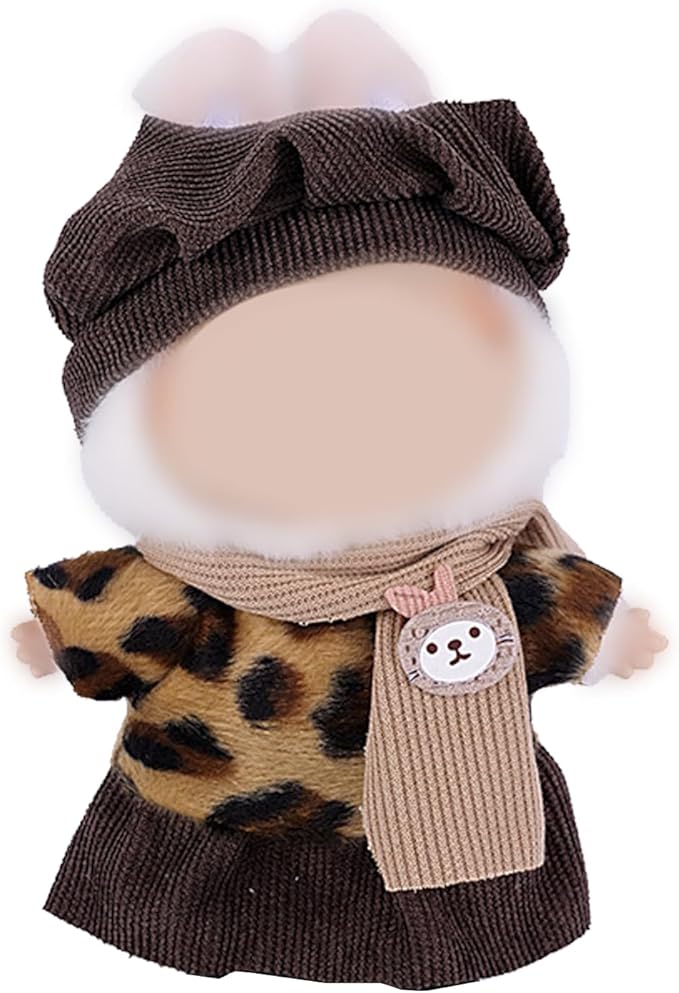 17cm Doll Clothes(NO Doll),Dolls Outfit Accessories Suit Cute for Stylish Dress Up Set for Patterned Skirt