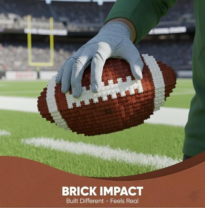 Football 3D Building Block Set - Educational Toy - Perfect for Ages 14 15 16 Years and Above - 11 x 6.7 in - Challenging, Creative Fun and Skill-Building - 3D Instruction (1200PCS)