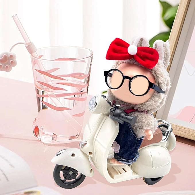 Accessories for 17cm Doll - Scooter Toy for Dolls with LED Lights & Music, Cute Motorcycle Toy for 17cm Doll, Decor Desktop Ornaments for Dolls Collectors