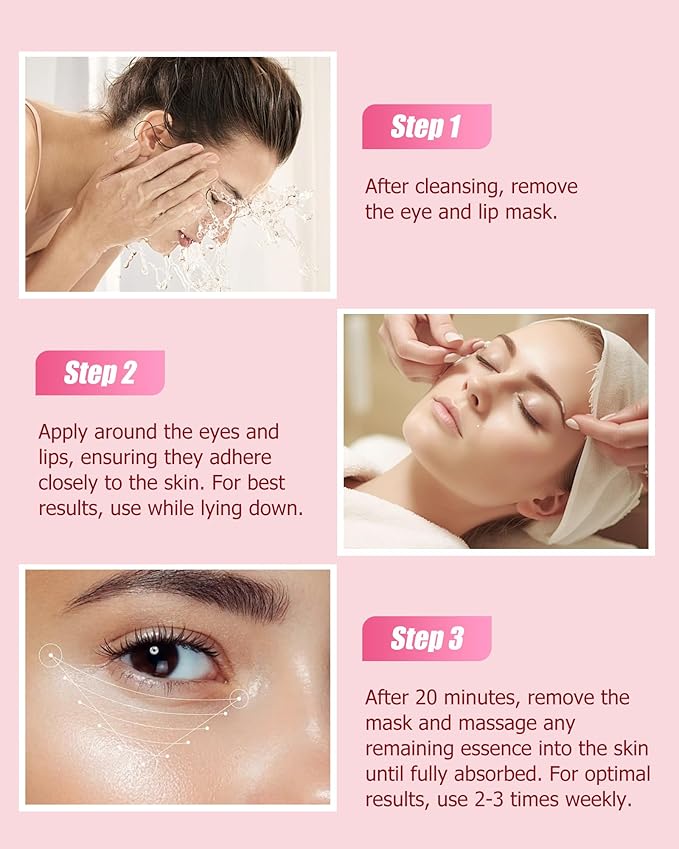 32 Pairs Lip Mask&Eye Mask Set, Supplied Skin Care Lip&Eye Pads,Moisturizing Lip Masks for Dry Lips Daily Spa,Crystal Hydrating Under Eyes Patches for Puffy Eyes Women Stocking Stuffers Bulk Gift