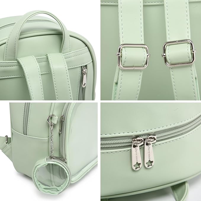 CHERRY SAUCE Kawaii Backpack PU Leather Ita Bag Aesthetic Cute Purse Pin Display