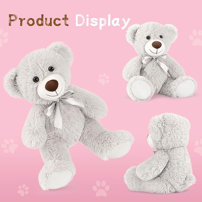 MaoGoLan 30Pcs Bulk Teddy Bears Stuffed Animals Baby Shower, Soft Small Stuffed Teddy Bears in Bulk, 13.5" Cuddly Mini Teddy Bears Centerpiece Baby Shower,Wedding,Party,Birthday(Brown/Gray/Tan)